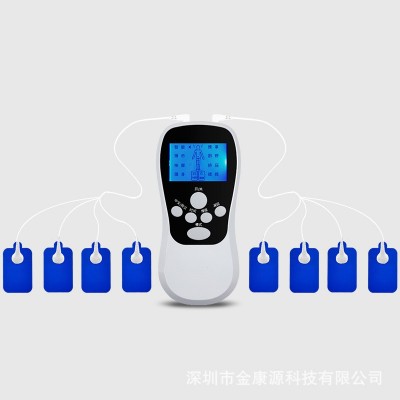 2021新款蓝屏脉冲按摩器双孔充电经络数码按摩理疗仪颈椎按摩器图2