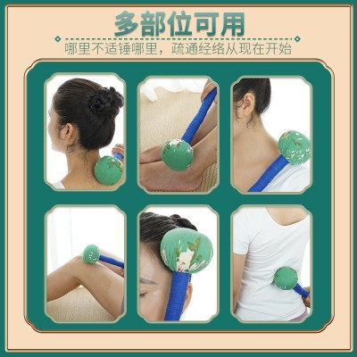 艾草养生锤经络锤拍打器疏通颈肩锤背拍八虚拍子布捶按摩敲 打棒梳图4