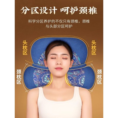 艾草拼接连体枕家用可拆卸新款艾草连体颈椎枕一件代发批量图5