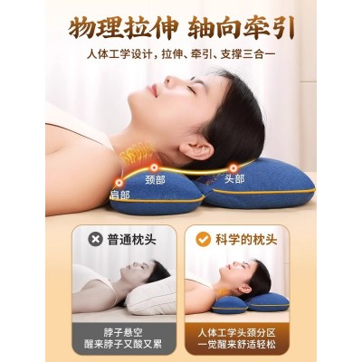 艾草拼接连体枕家用可拆卸新款艾草连体颈椎枕一件代发批量图4