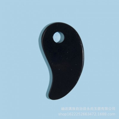 天然黑白玉八卦太极刮痧板黑白刮脸美容板 眼部阴阳鱼按摩器图2