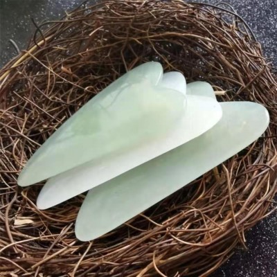 面部美容刮痧玉板岫玉刮痧玉石板脸部刮痧板按摩颈部淋巴经络图5