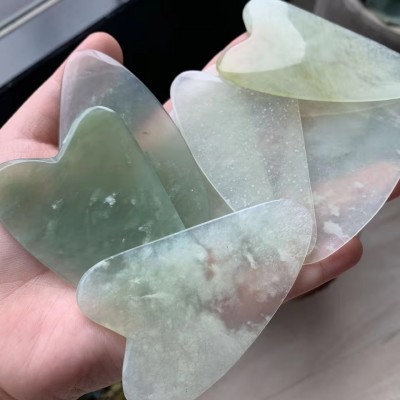 面部美容刮痧玉板岫玉刮痧玉石板脸部刮痧板按摩颈部淋巴经络图2