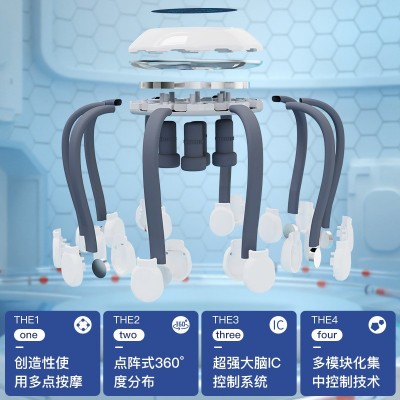家用多功能全自动八爪鱼电动震动 头皮疏通放松按摩仪头部按摩器图3