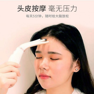 充电式新款迷你按摩器 多功能加热按摩仪 头部电动便携按 摩梳震动图4