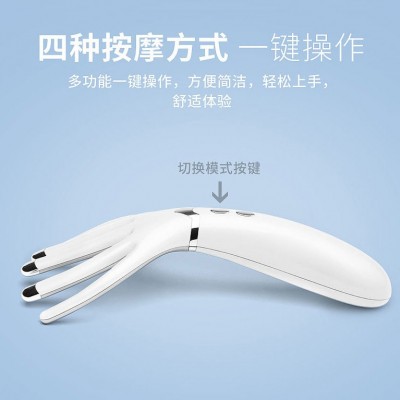 充电式新款迷你按摩器 多功能加热按摩仪 头部电动便携按 摩梳震动图3