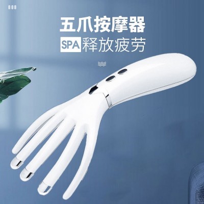 充电式新款迷你按摩器 多功能加热按摩仪 头部电动便携按 摩梳震动图5