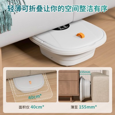 跨境可折叠足浴盆泡脚桶电动按摩器加热自动泡脚盆深桶家用足疗机图3