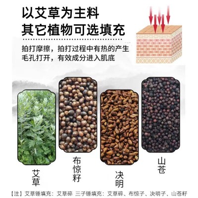 艾草锤手持经络按摩敲打养生锤颈椎腰部艾灸锤艾草按摩捶厂家批发图4