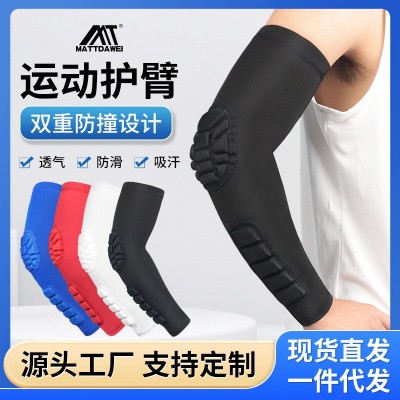 跨境户外篮球透气防撞护肘足球羽毛球护具运动保护肘关节压缩护臂图5