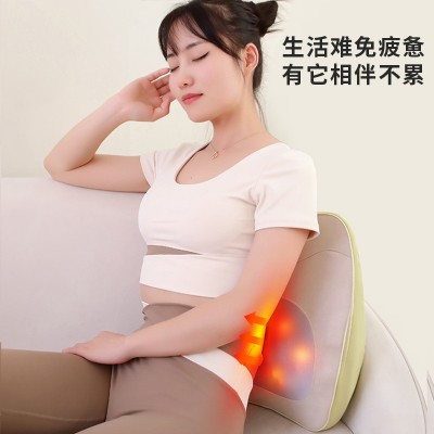 腰部按摩器背部颈椎全身多功能靠腰家用肩颈脖子揉捏热敷按摩仪器图4