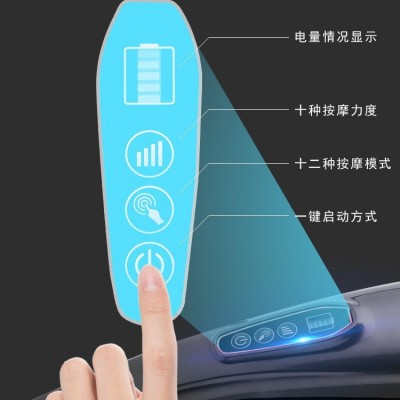 手持式颈肩蓄充电款按摩棒家用震动按摩器敲背捶打肌肉放松带灯图2