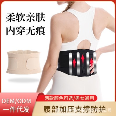 工厂秋冬男女钢板支撑健身护腰超薄透气莱卡运动瘦身瑜伽护腰带图1