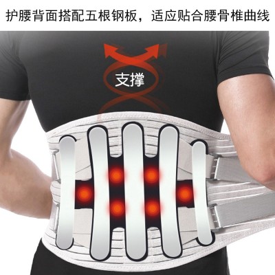 钢板支撑包裹运动腰部脊椎骨固定带透气护腰带腰间盘健身运动护腰图2
