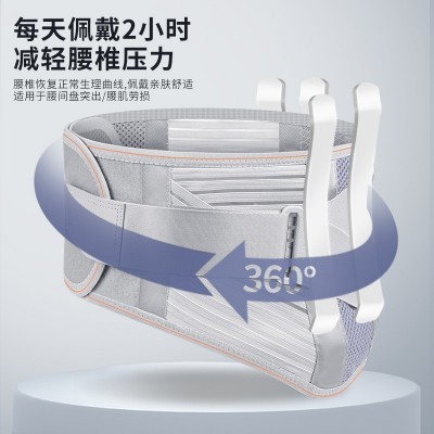 夏季护腰带双侧加压轻薄腰部运动护腰固定透气钢板健身腰带图5