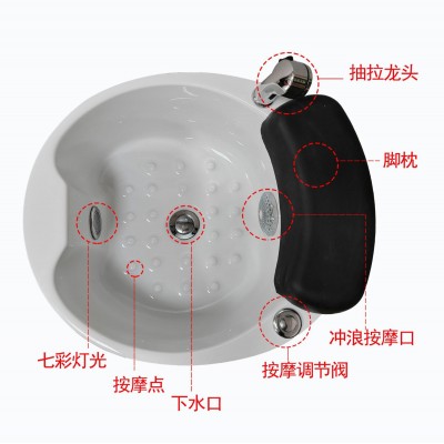 亚克力足浴盆便携美甲电动洗脚盆水疗养生按摩泡脚桶免安装汗蒸箱图3