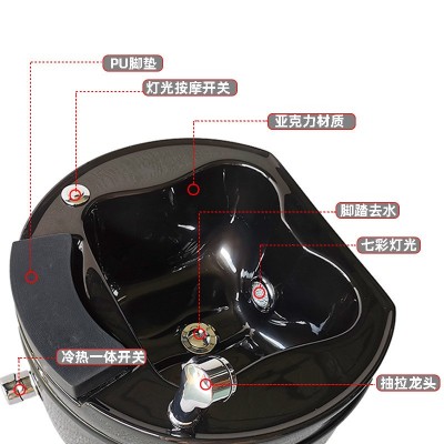 大号家用加深水疗按摩亚克力泡脚桶足浴店会所美甲美足商用洗脚盆图3
