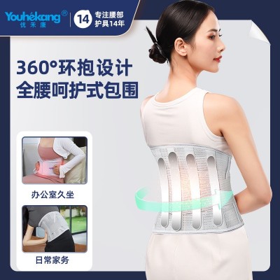 优禾康男女网眼透气护腰带四季保暖腰椎间盘矫正器腰椎钢板老年人图1