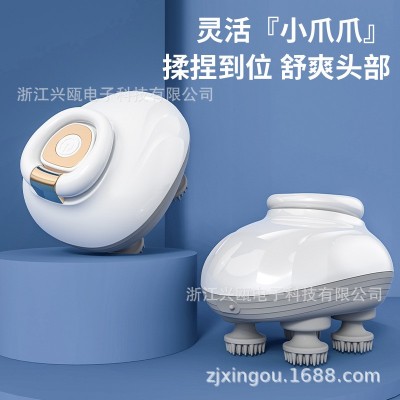 智能头部按摩仪头皮经络疏通宠物抓头揉脑袋迷你按摩器电动按摩仪图1