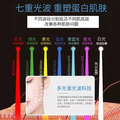 光子嫩肤美容仪家用脸部祛痘淡斑面膜导入仪红蓝光谱仪大 排灯面罩图2