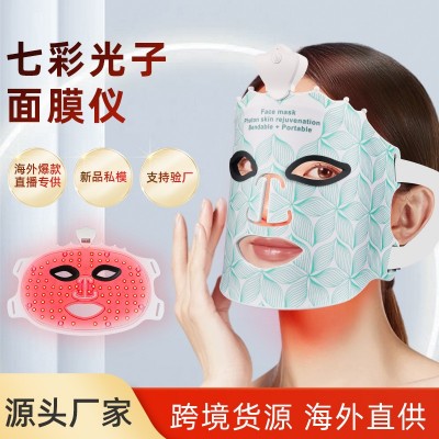 跨境新款红蓝光大排灯 七彩光子嫩肤光谱仪面膜仪LED光敷美容面罩图1