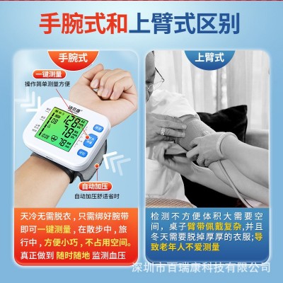 诗贝康背光手腕全自动电子血压计家用测量血压测试仪医用高精准图2