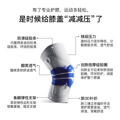 厂家批发专业健身跑步骑行髌骨护膝盖针织运动透气护膝硅胶套护具图4