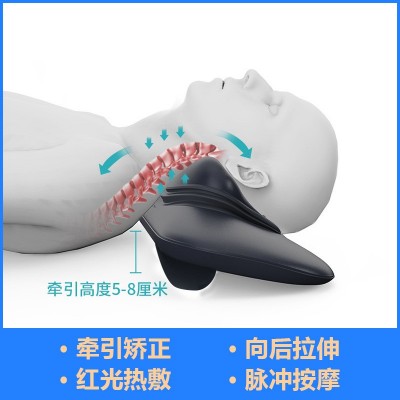 颈部颈椎按摩器脖子疼加热颈椎脉冲按摩仪指压电动颈椎牵引按摩枕图2