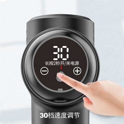跨境电动筋膜枪肌肉放松按摩器家用便携小巧按摩枪多按摩头触摸屏图3