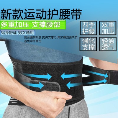 跨境运动护腰夏季健身透气收腹带腰部支撑护腰带双重加压束腰带图2