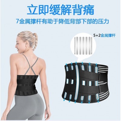 跨境热销透气收腹腰带运动护腰固定腰托柔软弹力带双重加压护腰带图2
