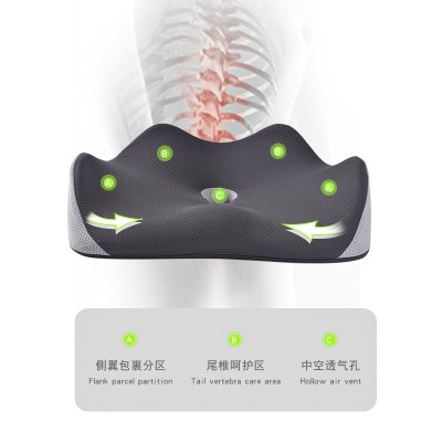新款跨境亚马逊慢回弹记忆棉坐垫加厚办公室椅子痔疮座垫透气图1