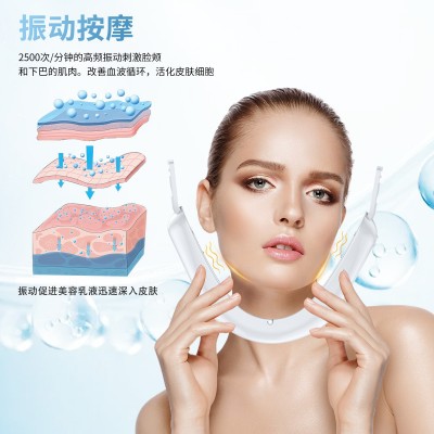 新款跨境微电流瘦脸红蓝彩光嫩肤美容仪震动面部提拉V脸瘦脸仪图3