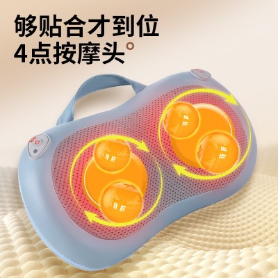 颈椎按摩器颈部揉捏按摩枕多功能热敷肩部腰部电动家用车载靠垫图3