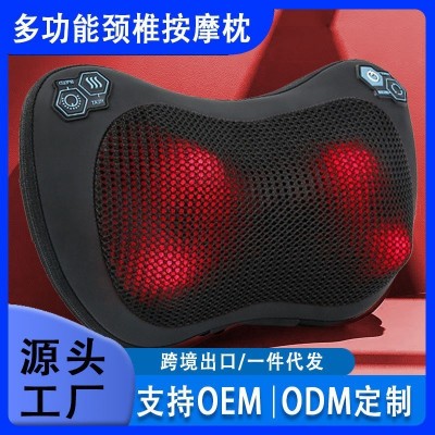 智能颈椎按摩枕红光加热揉捏车载家用多功能颈椎按摩器腰部按摩器图2