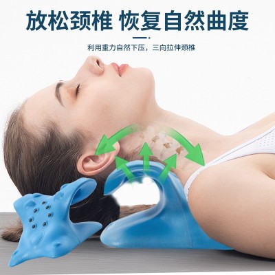 颈椎按摩矫正器护颈椎修复富贵包枕头C型牵引重力支撑肩颈按摩枕图3