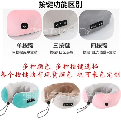 跨境U型颈椎按摩枕家用揉捏电动颈部按摩器充电加热护颈仪按摩器图4