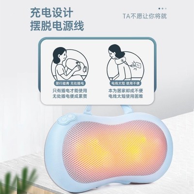 充电颈椎按摩枕全自动腰部按摩器按摩仪腰颈两用腰椎按摩花生枕图2