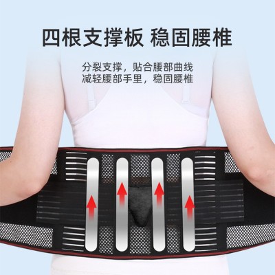 跨境透气健身运动护腰带魔术贴弹力加压支撑腰带透气心形腰垫2图2