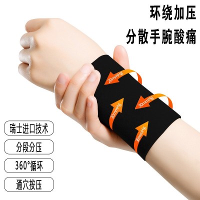 跨境货源护腕防扭伤高弹力舒适透气固定带运动绷带护具弹力套护腕图3