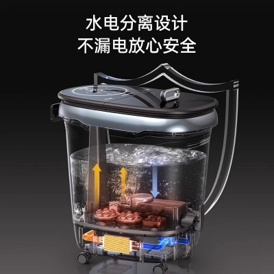 奥克斯泡脚桶加热恒温足浴盆全自动按摩桶洗脚盆电动家用高深足浴图2