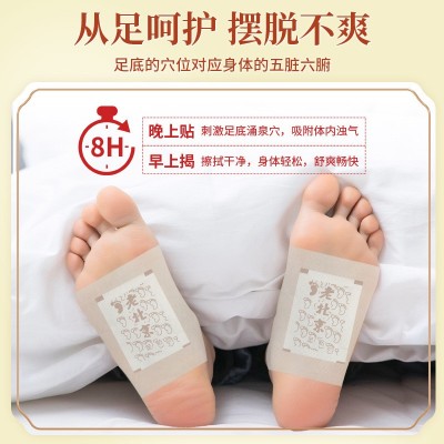李时珍老北京元气茯苓八珍足贴 足底护理贴脚底发热贴 艾灸足贴图4